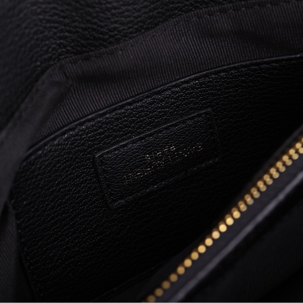 Saint Laurent Black Chevron Crossbody with Gold Accents - Picture 6 of 6